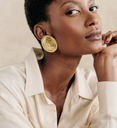 LOC - SEZANE - Bijoux - BO dorée et brun -  A1047