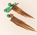 LOC - YOUM - Bijoux - BO dorée malachite -  A1054