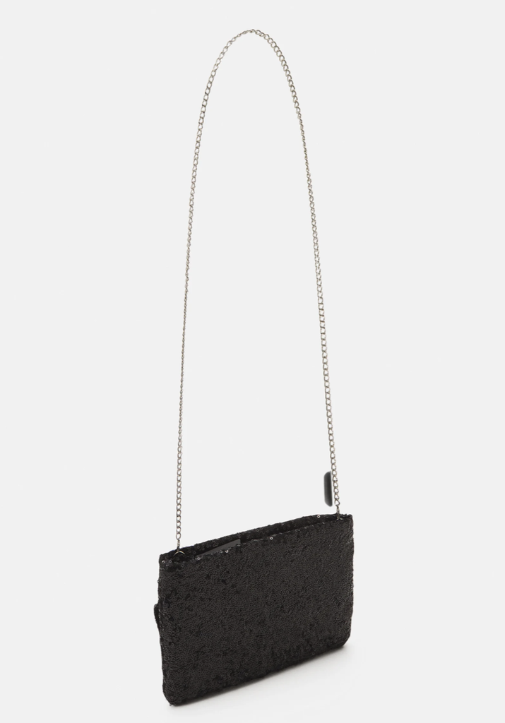 Anna Field - Sac noir paillettes noeud - A1056
