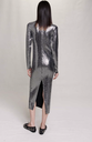MAJE - Robe mi-longue argent  - C03306