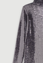 MAJE - Robe mi-longue argent  - C03306