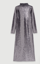 MAJE - Robe mi-longue argent  - C03306