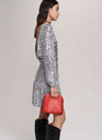 MAJE - Robe courte argent  - C03307