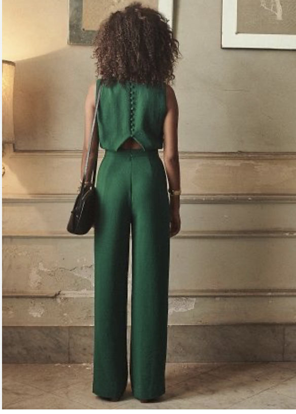 Sezane - Combinaison Vani verte - C03381