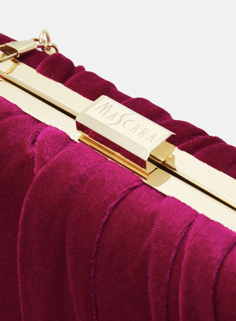 MASCARA - Sac velours fruscia - A1202