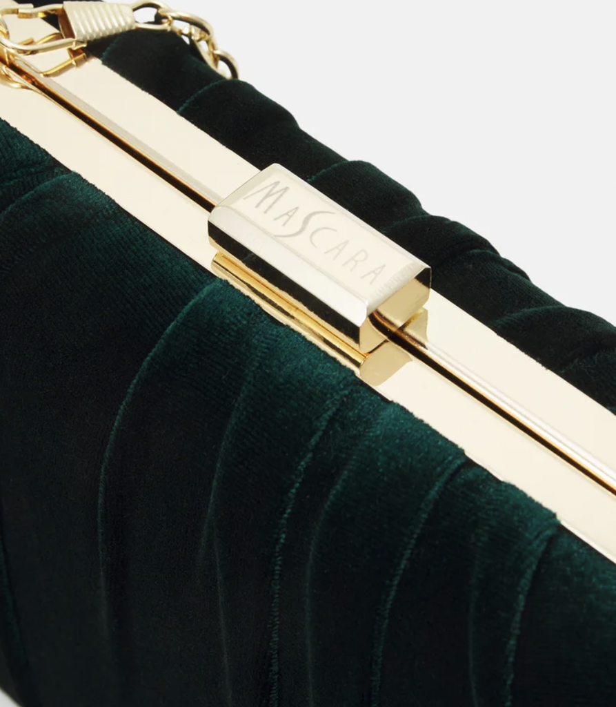 Sac velours vert - A1206
