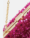 Sac paillettes velours fuchsia - A1216