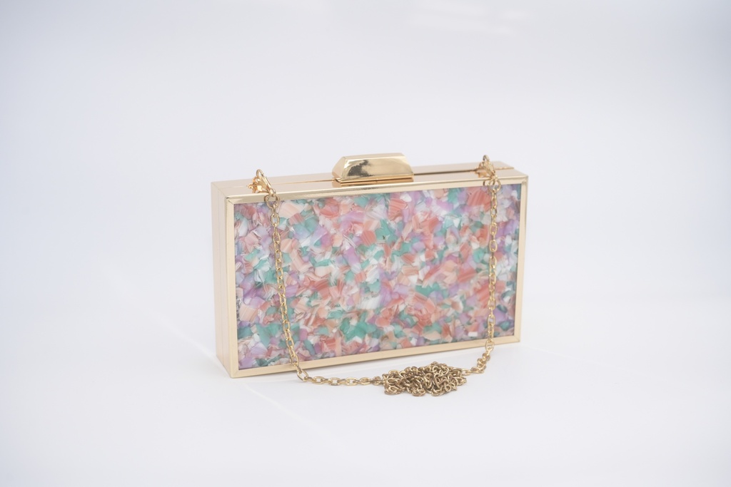 BRUNA - Sac rose marbre - A1038