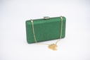 Pochette verte strass - A1074