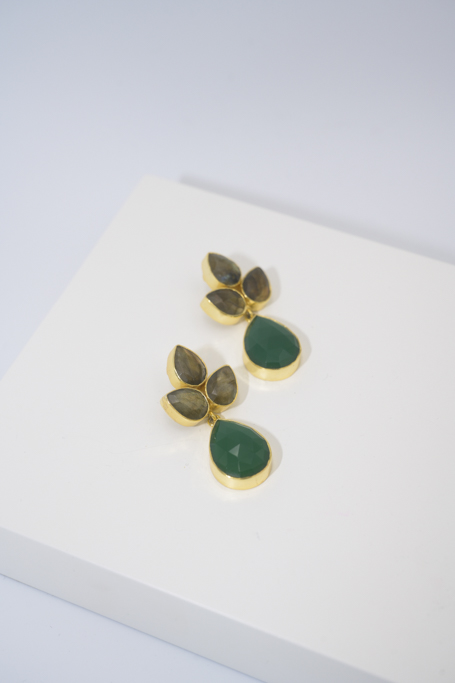 LOC - ACUS - Bijoux - Boucles d'oreilles Vert et Marron - SAUCE - A985