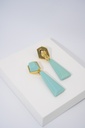 LOC - MAISON GUILLEMETTE - Bijoux - Boucles d'oreilles WALLIS Vert Pale A Clips - A937