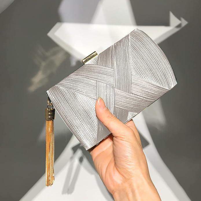 Sac satin argenté - A1225