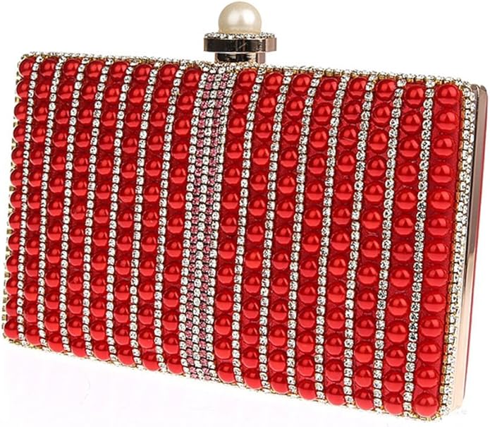 Sac perlé rouge - A1237