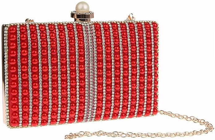 Sac perlé rouge - A1237