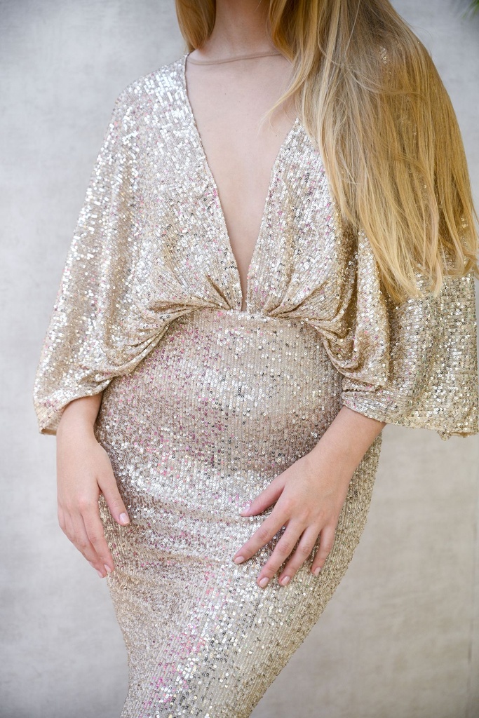 ELISABETTA FRANCHI - robe longue dorée - C02520.jpg