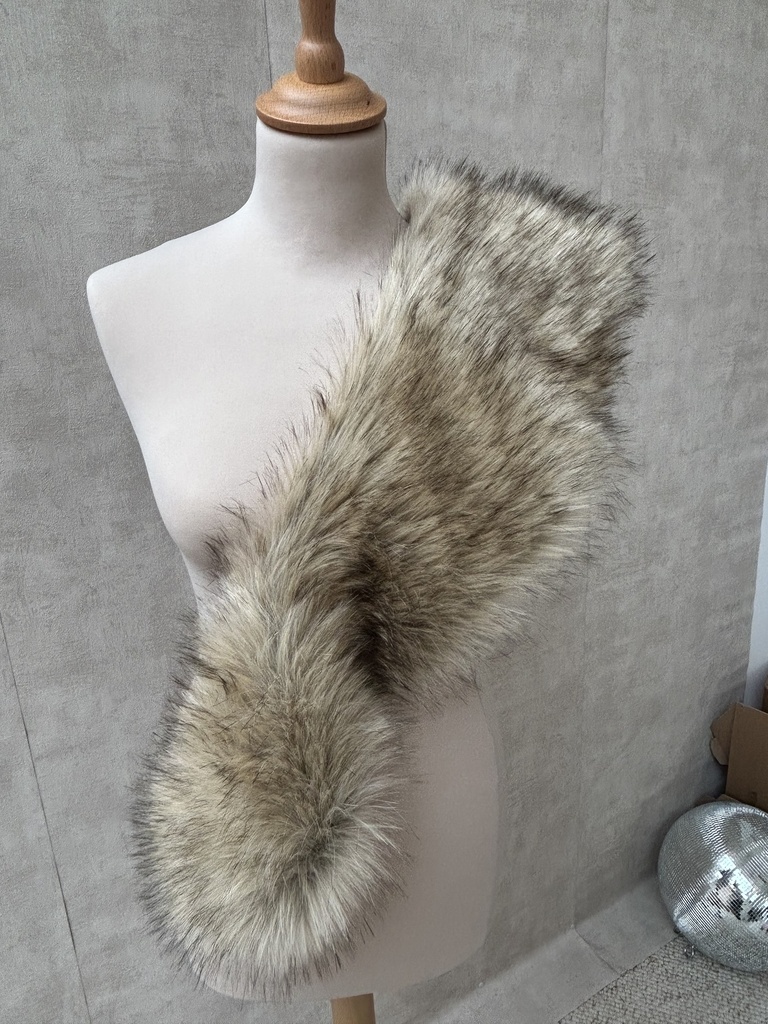 FUTRZANE - Veste écharpe fourrure brun C03404