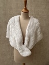SANS MARQUE - Veste capeline fourrure blanche C03413