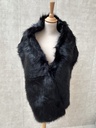 SANS MARQUE - Veste écharpe fourrure noir C03405