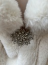 SANS MARQUE - Veste capeline fourrure blanche C03409