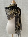 Veste écharpe perles noir doré C03415