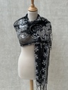 Veste écharpe perles noir doré C03416