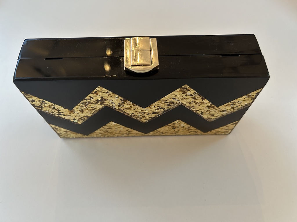 Sac noir strass doré - A1250