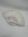 Années 20 - Eventail plumes blanc - A1272
