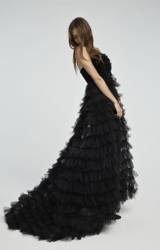 ANIYE BY - Robe bustier froufrou noire - C03289