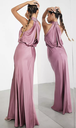 ASOS - Robe longue rose satinée - C02869