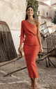 Cardié - Robe one shoulder rouge - C03379