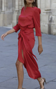 CARDIÉ - Robe mi-longue rouge  - C02505