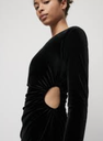 Maje - Robe longue velours noire - C03362