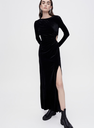 Maje - Robe longue velours noire - C03362