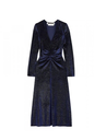 ROTATE - Robe mi-longue bleue velours irisée - C02837