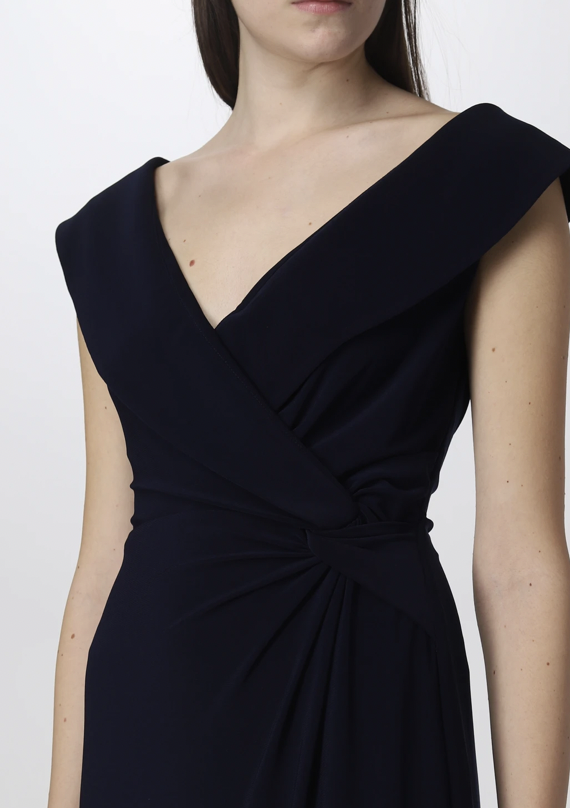 RALPH LAUREN - Robe longue noire col smocking - C02718