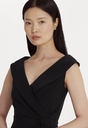 RALPH LAUREN - Robe longue noire col smocking - C02718