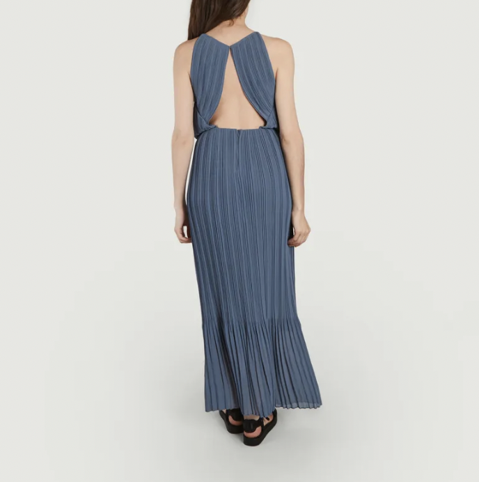SAMSOE - Robe plissée bleue - C03230