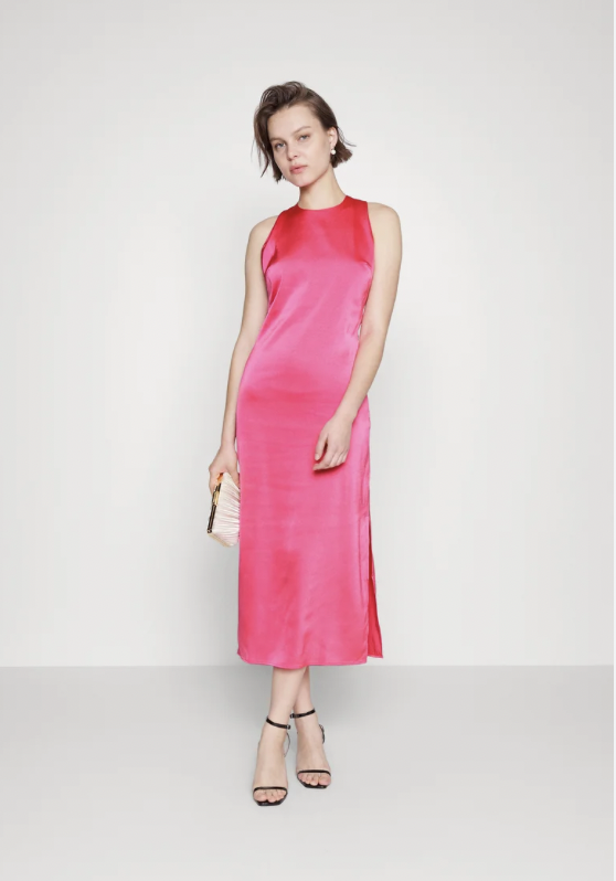 SAMSOE - Robe soie fushia - C03229