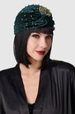 BABEYOND- Headband vert à perles et broche - A1280