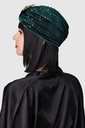 BABEYOND- Headband vert à perles et broche - A1280