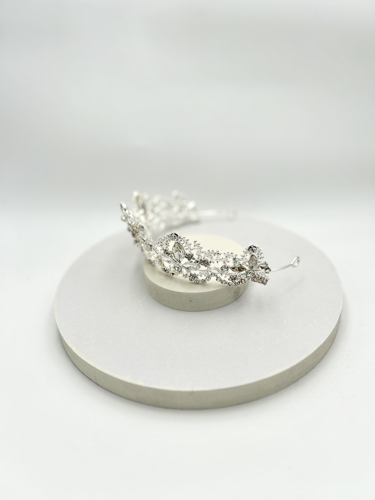 Diadème Argenté strass - A1284