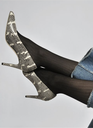 Collants Nina Chevrons 40 Deniers - Noir - Swedish Stockings