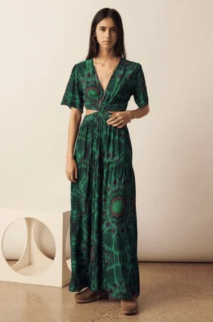 BASH - Robe longue CANDI VERTE - C02836