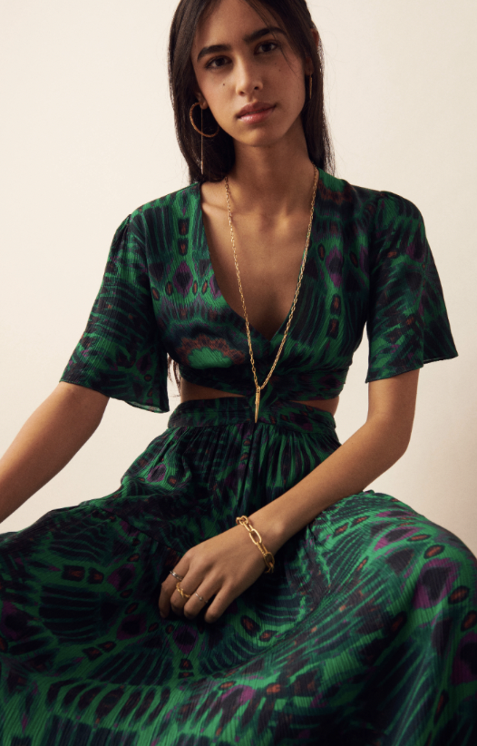 BASH - Robe longue CANDI VERTE - C02836
