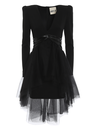 ANIYE BY - Robe noire cuir froufrou  - C03301