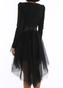 ANIYE BY - Robe noire cuir froufrou  - C03301