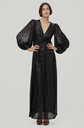 Pedro Del Hierro - Robe noire longue sequins - C03366