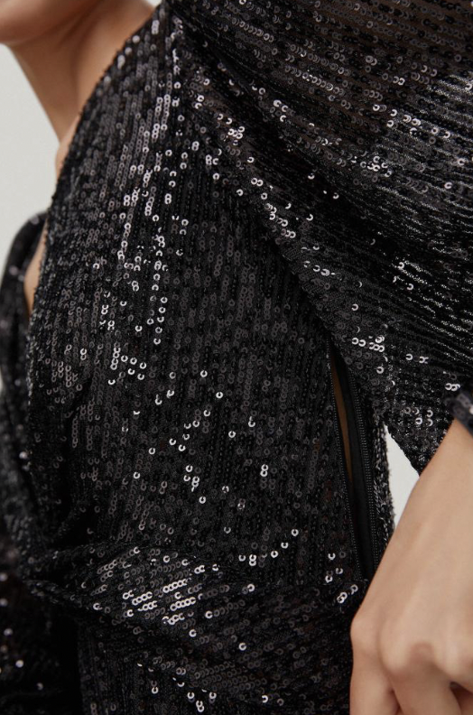 Pedro Del Hierro - Robe noire longue sequins - C03366