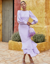 LADY PIPA - Robe mi-longue mauve  - C03350