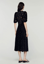 SANDRO - Robe midi velours noire - C03426